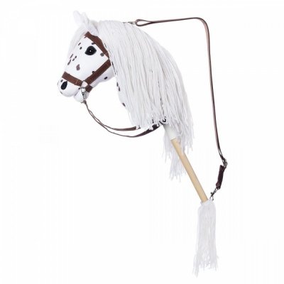 Tootiny Koń na kiju Hobby Horse HOPPIHORSE A3 Leopard - biały, maść tarantowata