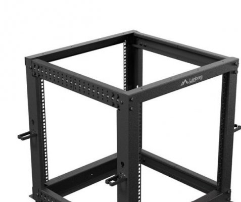 Lanberg Open rack 19 cali 12U 600x600-1100 regulowany czarny