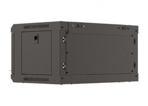 Lanberg Szafa instalacyjna rack wisząca 19 cali 4U 540x350 czarna drzwi   przeszklone ( flat pack)