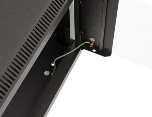 Lanberg Szafa instalacyjna rack wisząca 19" 540x350 czarna drzwi przeszklone ( flat pack)