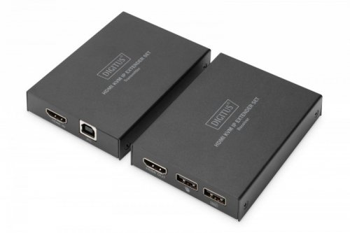 Digitus Przedłużacz / Extender KVM HDMI+USB 150m po kat.5e UTP/IP 1080p FHD 60Hz audio (zestaw)