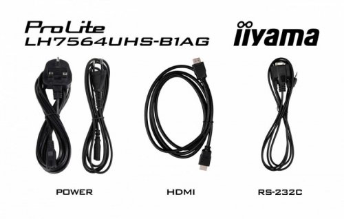 IIYAMA Monitor wyświetlacz digital signage 75 cali LH7564UHS-B1AG, 