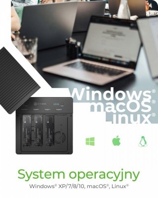 IcyBox Duplicator (klonowanie 1:3) dla NVMe M.2 SSD IB-4013MCL-C4 4-Bay USB4