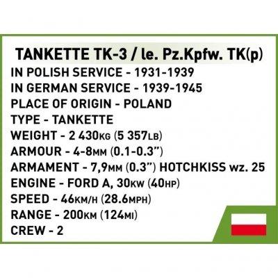 Cobi Klocki Klocki Tankietka TK-3 323 klocków