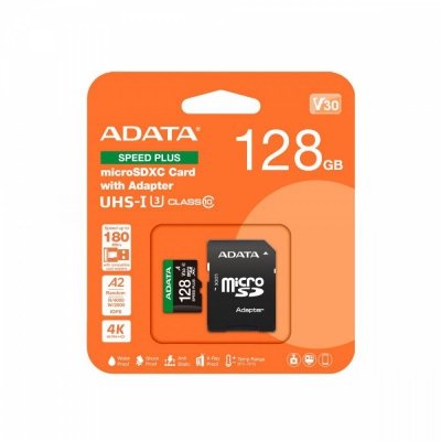 Adata Karta microSD Speed Plus 128GB UHS1 U3 V30 A2 180/160 MB/s