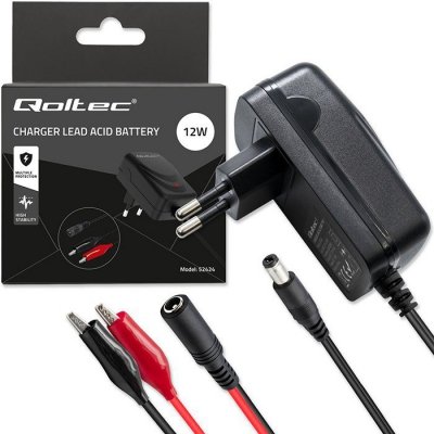 Qoltec Automatyczna ładowarka do akumulatora AGM GEL STD 12V | 1.5A |  Prostownik z sygnalizatorem LED