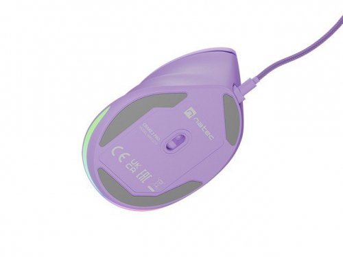 Natec Mysz wertykalna CRAKE 2 PRO 128000DPI optyczna lawendowa