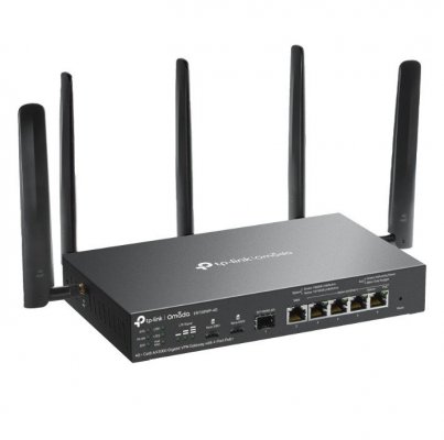 TP-LINK Brama sieciowa gigabitowa Omada 4G+ Cat6 AX3000 VPN with 4-Port PoE+PORT: 1× Gigabit SFP WAN/LAN Port, 1× Gigabit RJ45 WAN Port, 4× Gigabit WAN/LAN