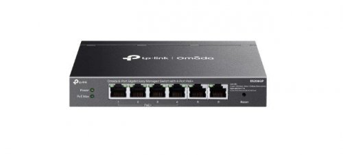 TP-LINK Przełącznik Omada 6-PortGB  Easy Managed Switch with 4-Port PoE+    PORT: 4× Gigabit PoE+ Ports, 2x Gigabit Non-PoE Ports                         SPEC