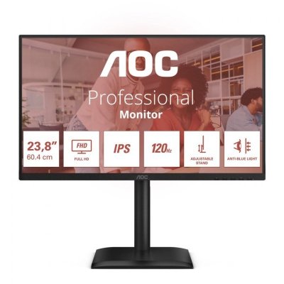  AOC Monitor komputerowy 24E4U 23.8 cala IPS 120Hz HDMI DP VGA Pivot Głośniki