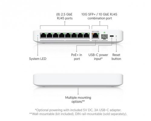 UBIQUITI Przełącznik zarządzalny UniFi Switch Flex USW-Flex-2.5G-8