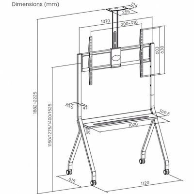 ART Mobilny stojak + uchwyt do TV 55-100 cali 120kg S-14 Vesa 900x600 Heavy Duty