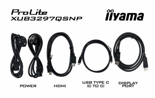 IIYAMA Monitor komputerowy  32 cale XUB3297QSNP-B1 IPS,QHD,USB-C DOCK (95W), USB HUB 4x, KVM,  RJ45, GW 5 LAT