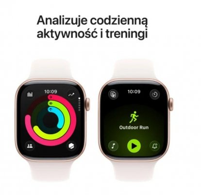 Apple Watch Series 11 GPS+Cellular, koperta 42 mm z aluminium w kolorze różowego złota, pasek sportowy w kolorze łagodnego różu - rozmiar S/M
