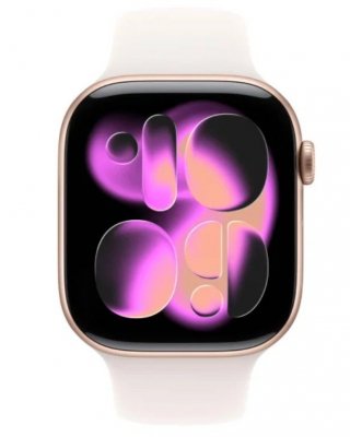Apple Watch Series 11 GPS+Cellular, koperta 42 mm z aluminium w kolorze różowego złota, pasek sportowy w kolorze łagodnego różu - rozmiar M/L
