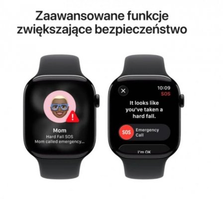 Apple Watch Series 11 GPS + Cellular, koperta 42 mm z tytanu w kolorze naturalnym, pasek sportowy w kolorze górskiej szarości - rozmiar M/L