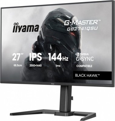IIYAMA Monitor komputerowy  27 cali GB2741QSU-B1 IPS,QHD,144Hz,1ms,2xUSB,                Adaptive G-SYNC,HDMI,DP,350cd, HAS (150) PIVOT