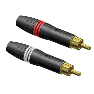 PROCAB PCR2M/BG Cable  konektor - professional RCA/Cinch male - gold contacts - pair Black shel