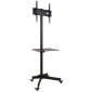Techly Stojak mobilny LCD/LED 23-55cali regulowany z półką, czarny 