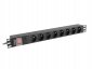 Lanberg Listwa zasilająca rack PDU 19 cali 1U 16A 8X 230V PL 2 czarna 