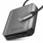 AXAGON Zewnętrzny czytnik kart CRE-S3C, USB-C 3.2 GEN 1, 3-slot & lun SD/microSD/CF, obsługa UHS-II 