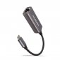 AXAGON Karta sieciowa Gigabit Ethernet adapter ADE-TRC, USB-C 3.2 Gen 1, instalacja automatyczna, metal, titan grey 