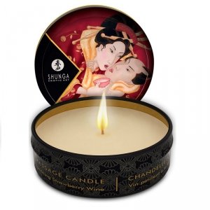 Shunga - Excitation Massage Candle świeca do masażu Sparkling Strawberry Wine 30ml
