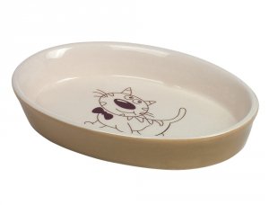 Nobby Miska Ceramiczna owalna dla kota 120ml Jasny brąz
