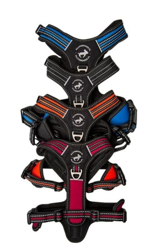 All For Dogs Szelki 3xSport Czerwone rączka i 3 zapięcia