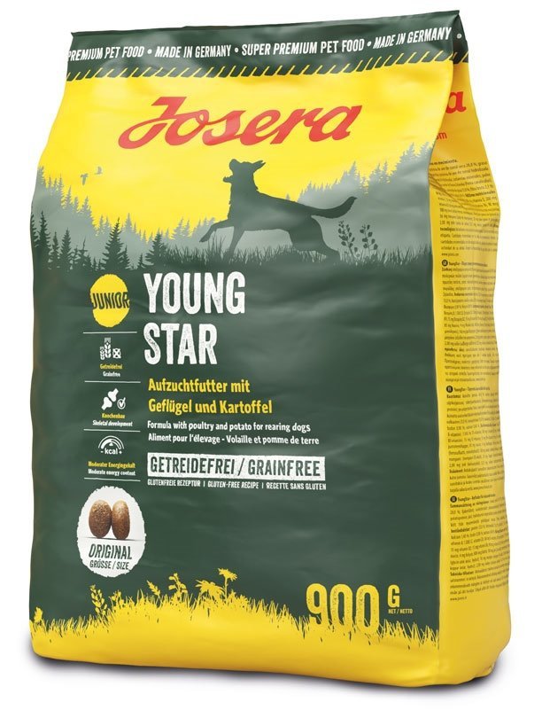 Josera Young Star 900g bezzbożowa sucha karma z Drobiem dla szczeniąt i młodych psów