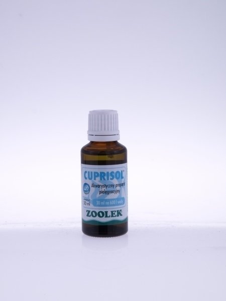 Zoolek Cuprisol butelka 30ml (B) akwarystyczny płyn pielęgnacyjny z jonami miedzi