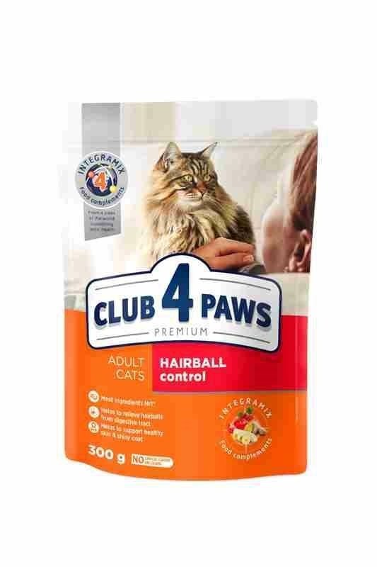 Club4Paws Hairball Control 300g sucha karma dla kota z formułą odkłaczającą