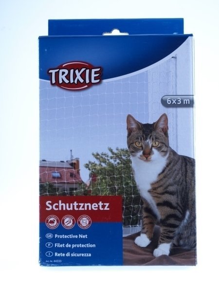 mag. Suwak: Siatka Zabezpieczająca dla kota na Okno/Balkon 6x3m Transparentna Nylonowa Trixie TX-44333