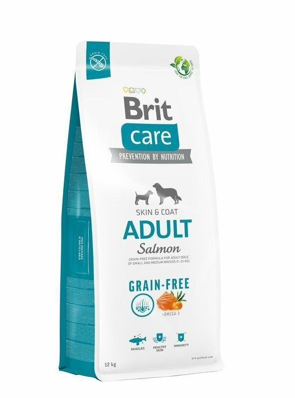Brit Care Dog Grain-free Adult Salmon 12kg Łosoś i ziemniaki Sucha karma dla dorosłych psów małych i średnich ras (1 – 25 kg)