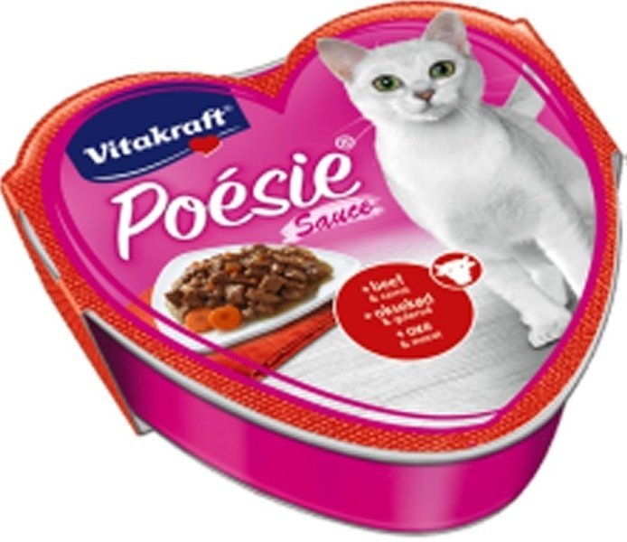 Vitakraft Poesie Wołowina z marchewką w sosie 85g tacka Mokra karma dla kotów