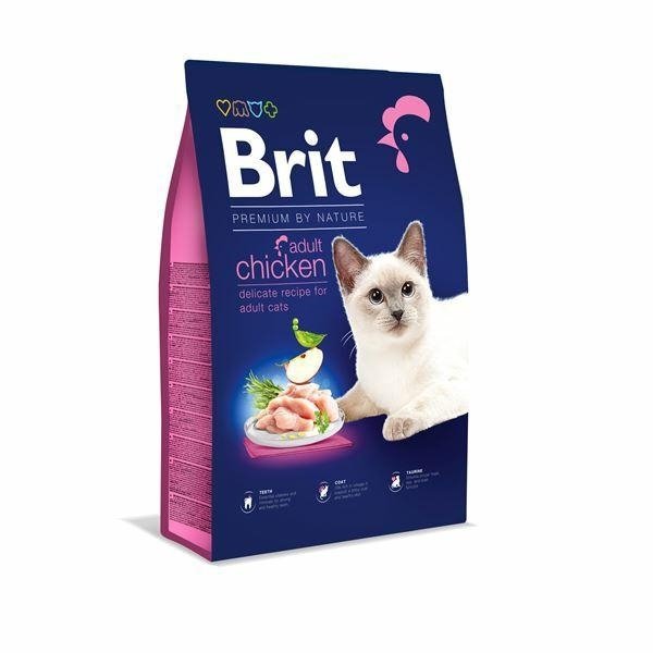 Brit Premium by Nature Adult Chicken 800g Sucha karma z Kurczakiem dla dorosłych kotów
