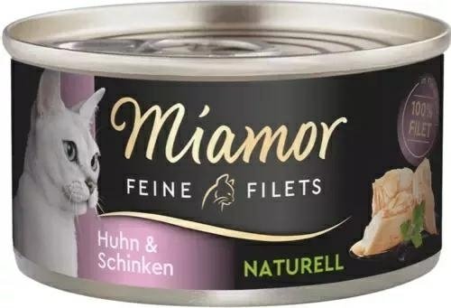 Miamor Feine Filets Naturell Kurczak z szynką w sosie własnym puszka 80g Mokra karma dla Kotów