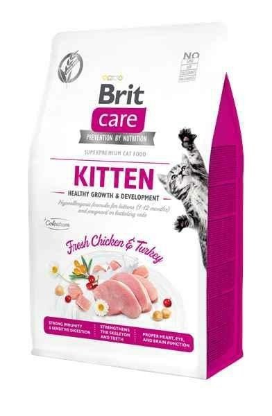 Brit Care Kitten Kurczak Indyk 7kg zdrowy wzrost i rozwój kociąt