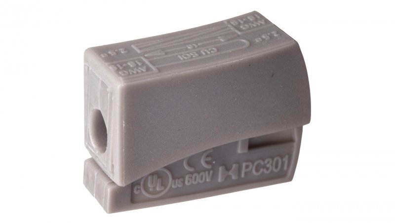 Szybkozłączka 1x0,5-2,5mm2 jasnoszary PC301-CL 89006002 /100szt./