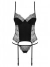 Bielizna - gorset i stringi czarny  S/M