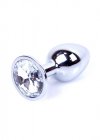 BossSeries Korek Analny-Jewellery Silver PLUG- Clear