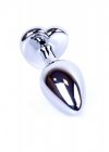BossSeries Korek Analny-Jewellery Silver  Heart PLUG- Red