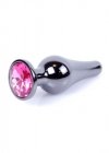 BossSeries Korek Analany-Jewellery Dark Silver BUTT PLUG- Pink