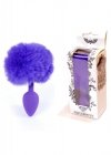 BossSeries Korek Analny-Jewellery Silikon PLUG - Bunny Tail - Purple