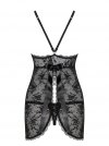 Obsessive BEHINDY Koszulka babydoll i stringi czarna L/XL