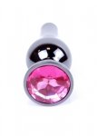BossSeries Korek Analany-Jewellery Dark Silver BUTT PLUG- Pink
