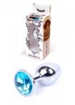 BossSeries Korek Analny-Jewellery Silver PLUG- Light Blue
