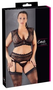 Cottelli Collection Drapieżna Bielizna - Lace Set black XL