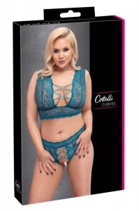 Cottelli Collection Seksowna Bielizna - Bra Set teal 3XL