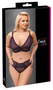 Cottelli Collection Seksowny Komplet Bielizny - Bra Set purple 4XL